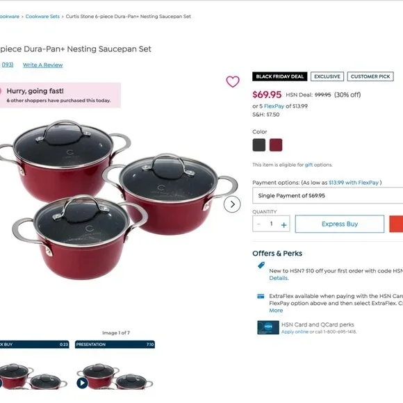 Curtis Stone 6-piece Dura-Pan+ Nesting Saucepan Set ( new with box)